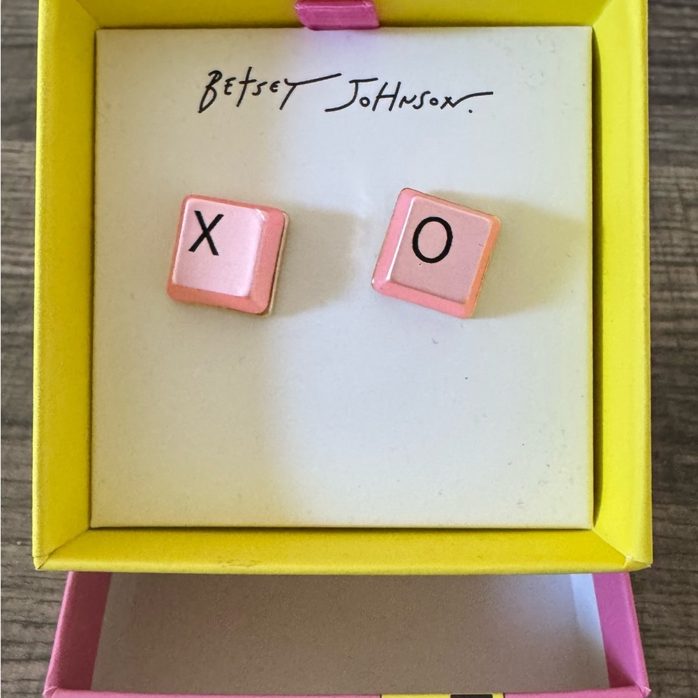 Betsey Johnson Pink XO Earrings